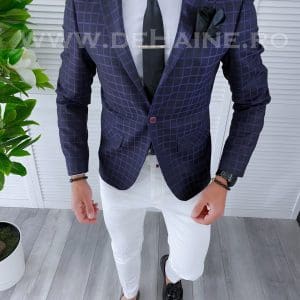 Sacou barbati in carouri slim fit B4234 86-1 E