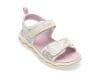 Sandale GEOX albe, J35FXA, din piele ecologica si material textil