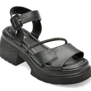 Sandale GRYXX negre, 134701, din piele naturala