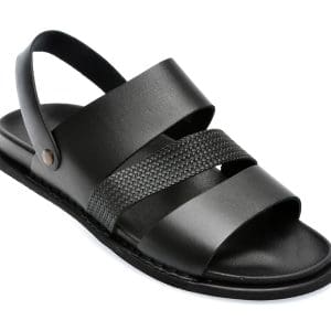 Sandale GRYXX negre, 14310, din piele naturala