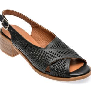Sandale GRYXX negre, 22608, din piele naturala