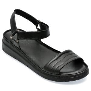Sandale PASS COLLECTION negre, 808, din piele naturala