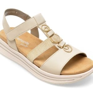 Sandale REMONTE bej, R2962, din piele naturala