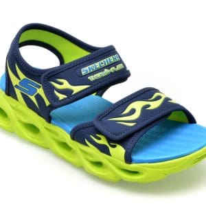 Sandale SKECHERS bleumarin, THERMO-SPLASH, din piele ecologica