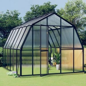 Seră cu cadru de bază, antracit, 9,53 m², aluminiu
