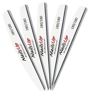 Set 10 buffer tip pila 2 in 1 refolosibile NailsUp, semiluna, granulatie 180/180