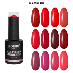 Set 12 Oje Semipermanente Roniki 10ml – Classic Red