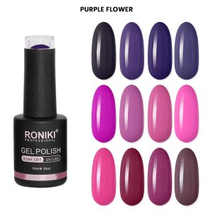 Set 12 Oje Semipermanente Roniki 10ml – Purple Flower