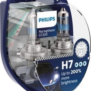 Set 2 becuri far H7 55W 12V RACING VISION GT200 PHILIPS
