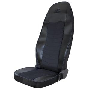 Set 2 huse scaun camion pentru Scania R serie 2006-2020 piele ecologica + velur negru, Umbrella