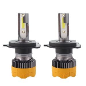 Set 2 LED-uri Auto Techstar® A8, H4, 40w, 4000 Lumeni, 6500K, AUTO, 12-24 Volti, COB, Canbus, Radiator Aluminiu