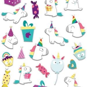 Set 24 de stickere 3D – Unicorni la petrecere