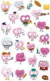 Set 25 de stickere 3D – Inimioare și meserii