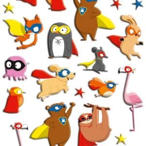 Set 28 de stickere 3D – Animale super-eroi