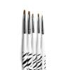 Set 5 pensule Gel Unghii Zebra maner scurt