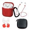 Set 6 accesorii AirPods, culoare rosie