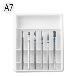 Set 6 Capete Pentru Freza Cuticula Pedichiura Alb – A7