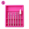 Set 6 Capete Freza Unghii, Manichiura / Pedichiura, Cuticule si Indepartare Gel/Semi, ROZ – R5