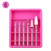 Set 6 Capete Freza Unghii, Manichiura / Pedichiura, Cuticule Si Indepartare Gel ROZ – R6