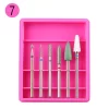 Set 6 Capete Freza Unghii Pedichiura, Cuticule Si Indepartare Oja Semi ROZ – R7