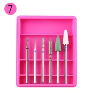 Set 6 Capete Freza Unghii Pedichiura, Cuticule Si Indepartare Oja Semi ROZ – R7