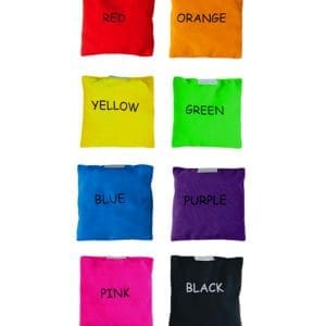Set 8 pernuțe colorate, umplute cu granule de polistiren