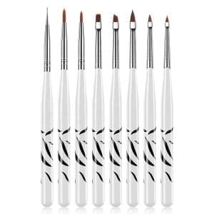 Set 8 pensule cu manere albe+negre