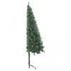 Set brad Crăciun artificial de colț LED&globuri verde 120cm PVC