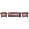 Set CHESTERFIELD 3-1-1, canapea extensibila 3 locuri si 2 fotolii fixe, roz prafuit