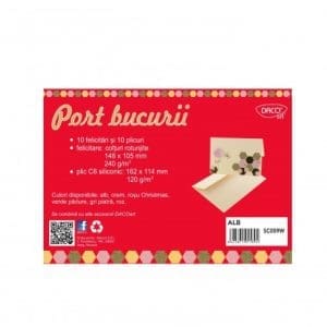 Set creativ cu 10 felicitări albe și 10 plicuri