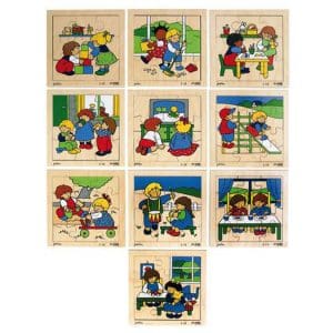 Set de 10 puzzle-uri din lemn – Ne jucăm împreună