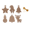 Set de 54 de ornamente din lemn pentru decorat – Crăciun