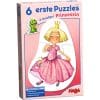 Set de 6 puzzle-uri cu piese mari din carton și o figurină din lemn – Viață de prințesă