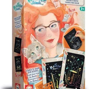 Set de 8 cartonașe și 1 creion din lemn pentru răzuit – Aura, Gardianul Focului