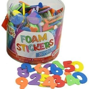 Set de cifre autoadezive din spumă în găletușă din plastic