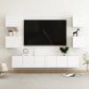 Set dulapuri TV, 7 piese, alb, lemn prelucrat