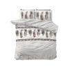 Set lenjerie de pat Feathers, 1 persoana, 140×220 cm, gri + pene