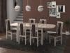 Set masa extensibila 160x200cm cu 6 scaune tapitate, MB-12 Venus1 si S-37 Boss7 S6, sonoma, lemn masiv de fag, stofa