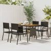 Set mobilier de exterior, 5 piese, negru, poliratan