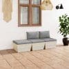 Set mobilier grădină din paleți cu perne, 3 piese, lemn molid