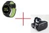 Set Promo Ochelari Virtuali VR-Z4 + Smartwatch MTK V9 Verde BT Camera