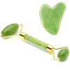 Set Rola de Masaj Facial Zenino® – Gua Sha, Piatra de Jad, Pentru Fata si Corp, Anti-Rid, Verde