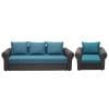 Set SARA 3-1, canapea extensibila 3 locuri si 1 fotoliu extensibil, turcoaz