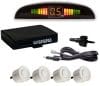 Set Senzori parcare auto detector parktronic display radar monitor 4 senzori ALB