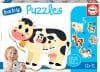 Set de 5 puzzle-uri progresive – Animale de la fermă (2-4 piese)