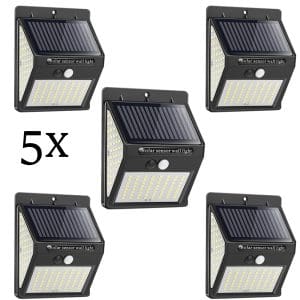 5x Lampi solare perete LS40, 140 LED-uri COB, Senzor Miscare si Lumina, IP65