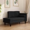 Șezlong cu perne și pernuță cilindrică negru material textil