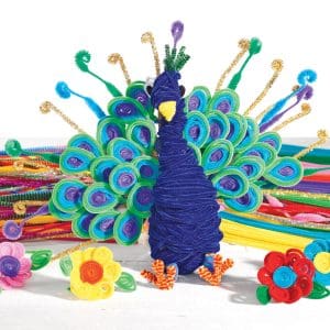 Sârmă plușată colorată, diverse modele – 250 de buc