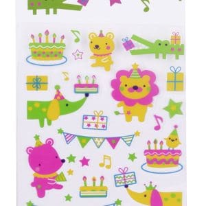 Stickere neon – Animale la petrecere