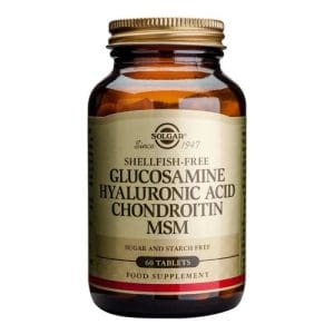 Glucosamine, Hyaluronic Acid, Chondroitin, MSM (Glucozamina, Acid hialuronic, Condroitina, Metilsulfonilmetan), 60 tablete | Solgar